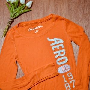 Aeropostale Classic Long Sleeve Waffle Shirt